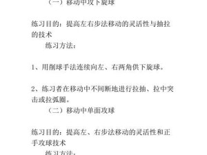 乒乓球步法技巧练习的重要性与方法（掌握步法，提升乒乓球水平）